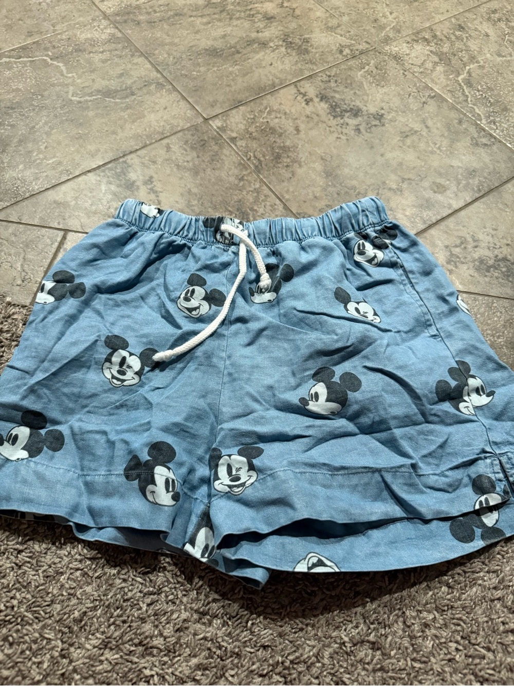 💜NWOT Women's Mickey Head Graphic Pull-On Shorts - Blue XXS
